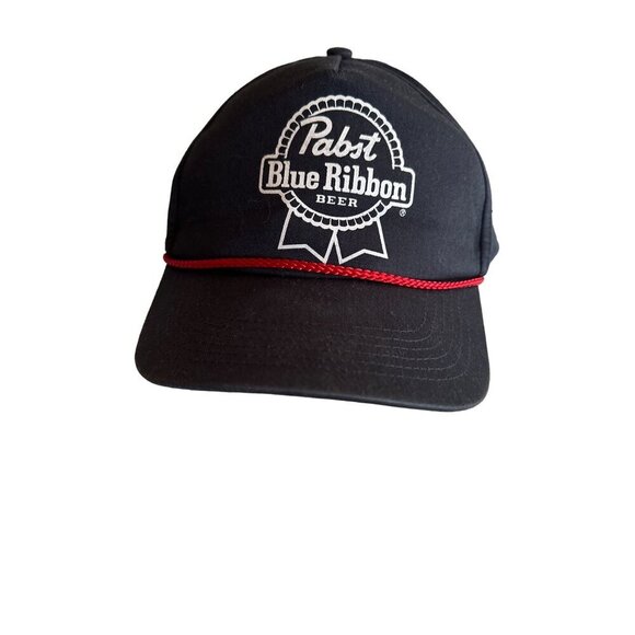 Pabst Blue Ribbon Adjustable Black Snapback Hat "Outdoor Cap" - Picture 1 of 6